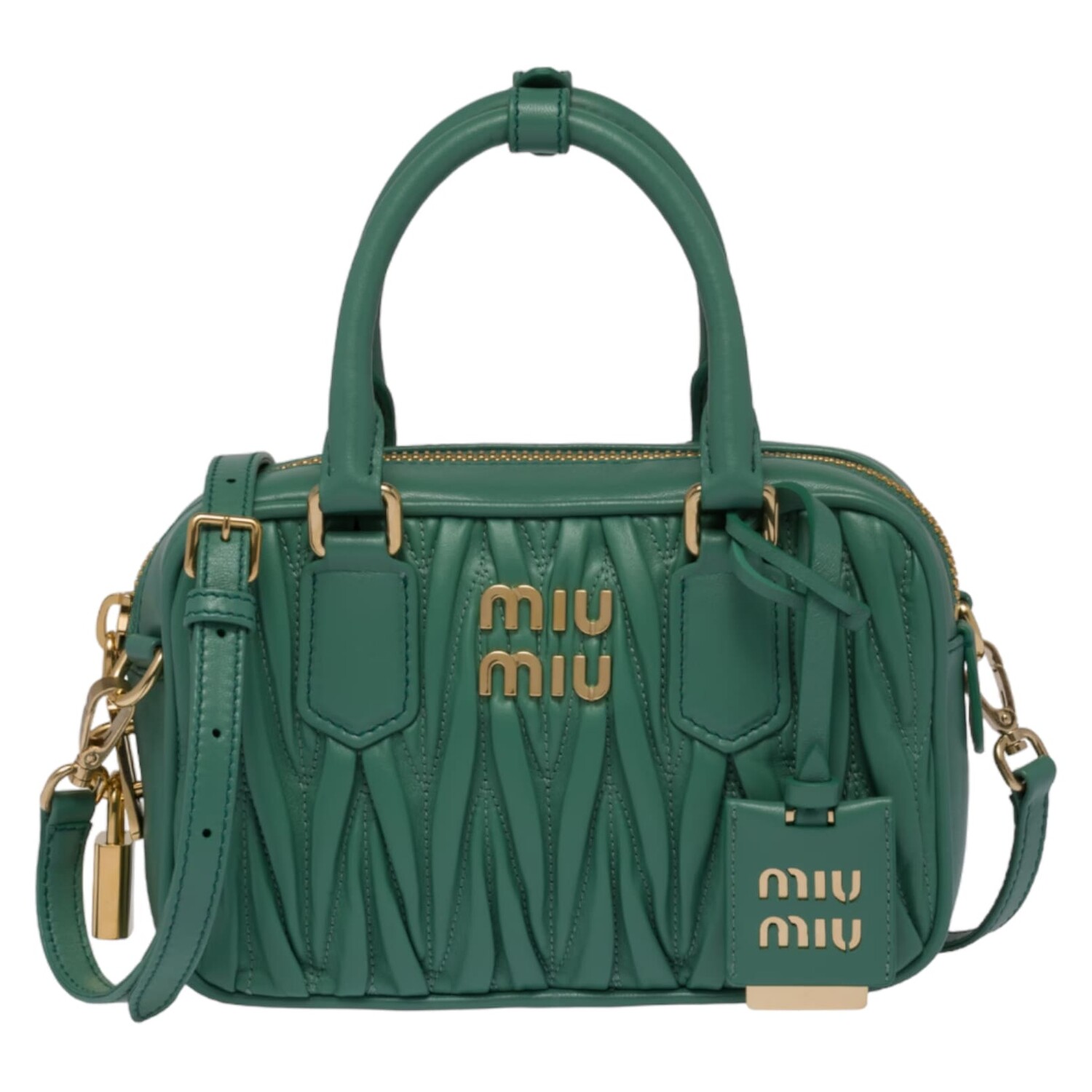 

Сумка Miu Miu Matelasse Nappa Leather, мятно-бирюзовый