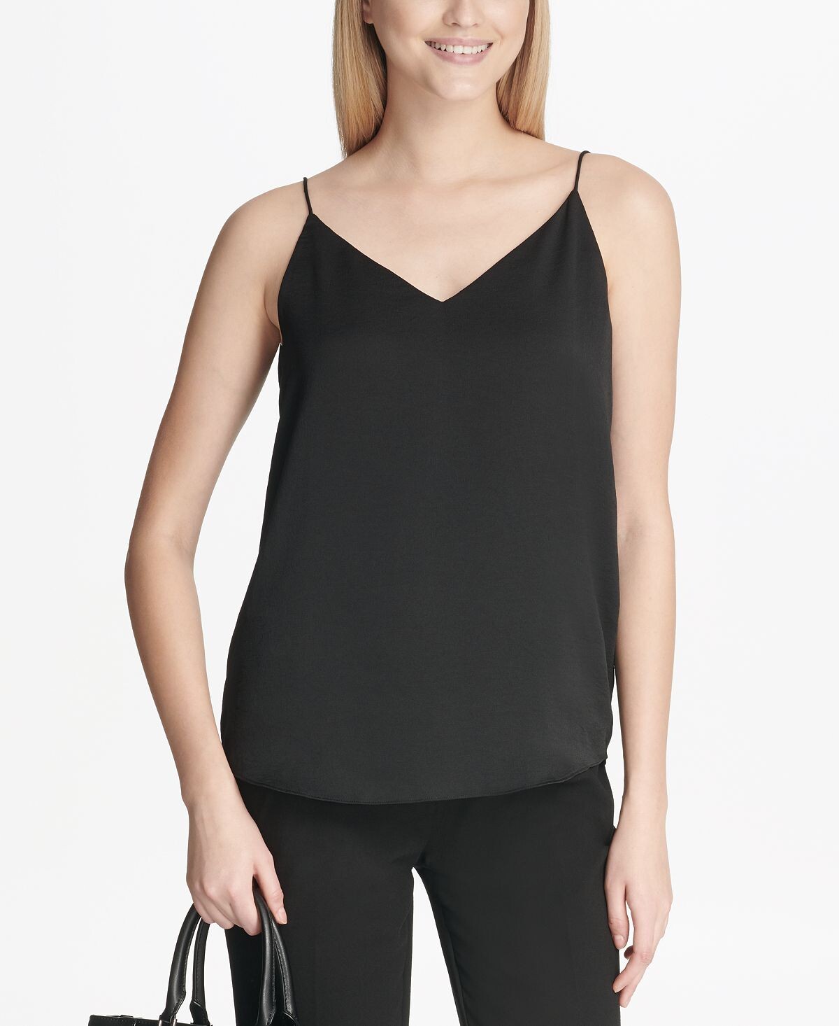 

Топ на бретельках petite с v-образным вырезом Calvin Klein, черный