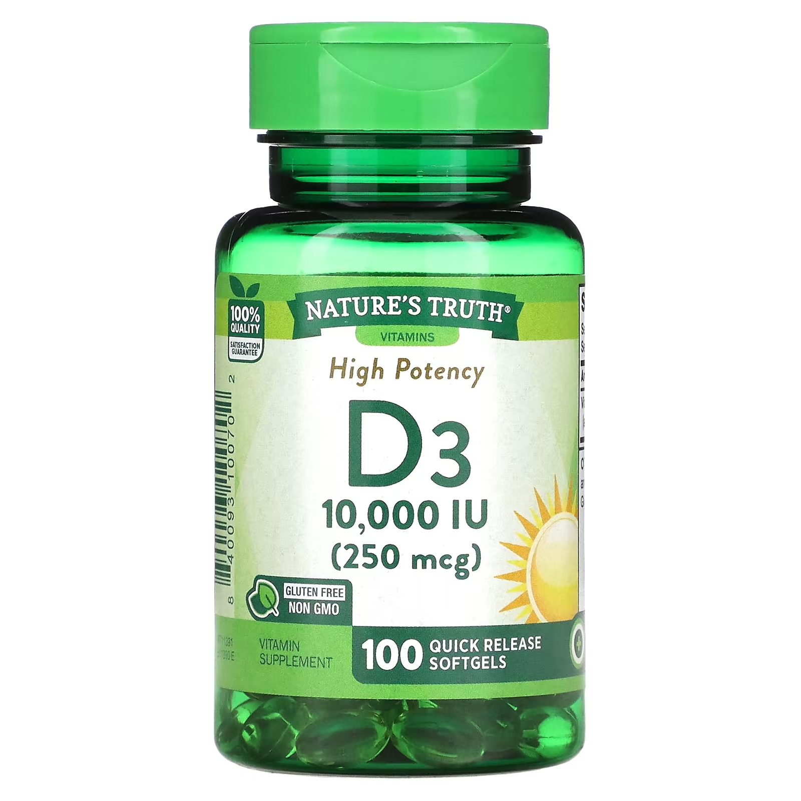 Nature's Truth Vitamin D3 High Potency 250 mcg 10,000 IU, 100 гелевых капсул