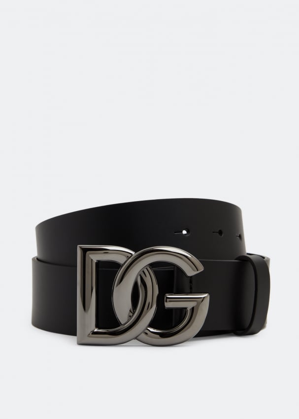 Ремень DOLCE&GABBANA Crossover DG leather belt, черный цена и фото