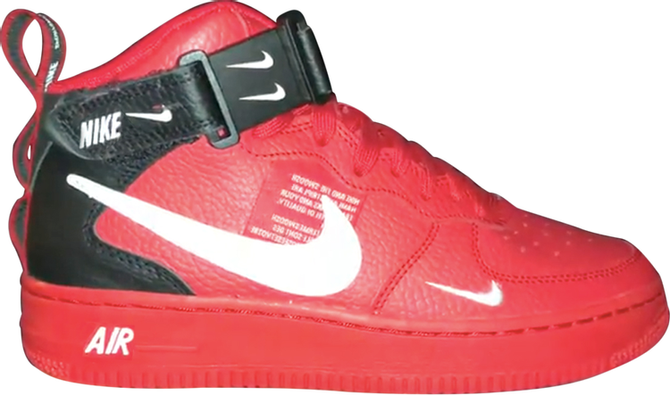 Nike air force 1 mid lv8 store red and black