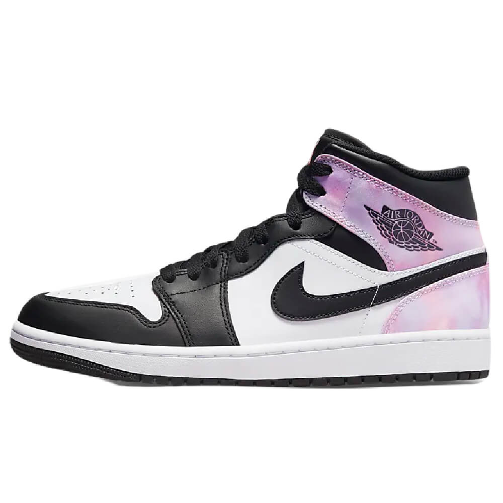 Кроссовки Nike Air Jordan 1 Mid Se, белый/фиолетовый/черный цена и фото