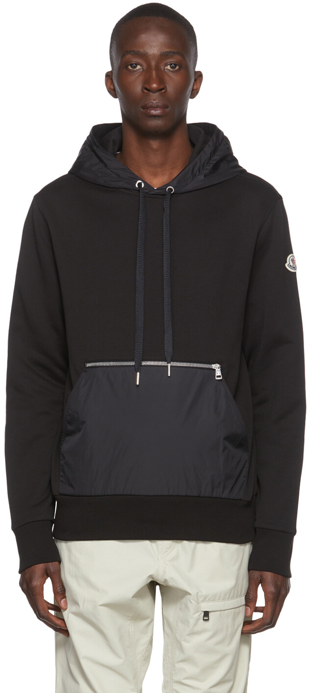 

Черная худи из хлопка и нейлона Moncler, Черный