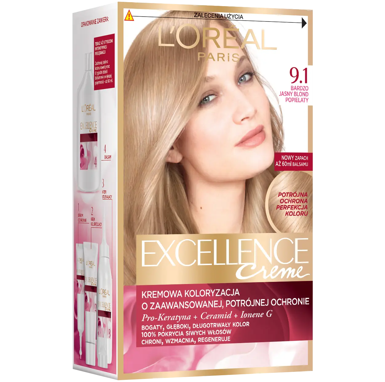 

L'Oréal Paris Excellence Creme краска для волос 9.1 очень светлый пепельный блонд, 1 упаковка
