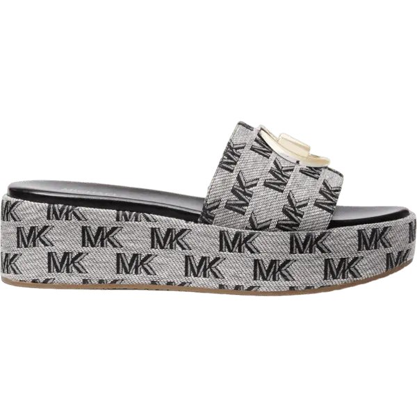 

Сандалии Michael Michael Kors Sadler Logo Jacquard Wedge, черный