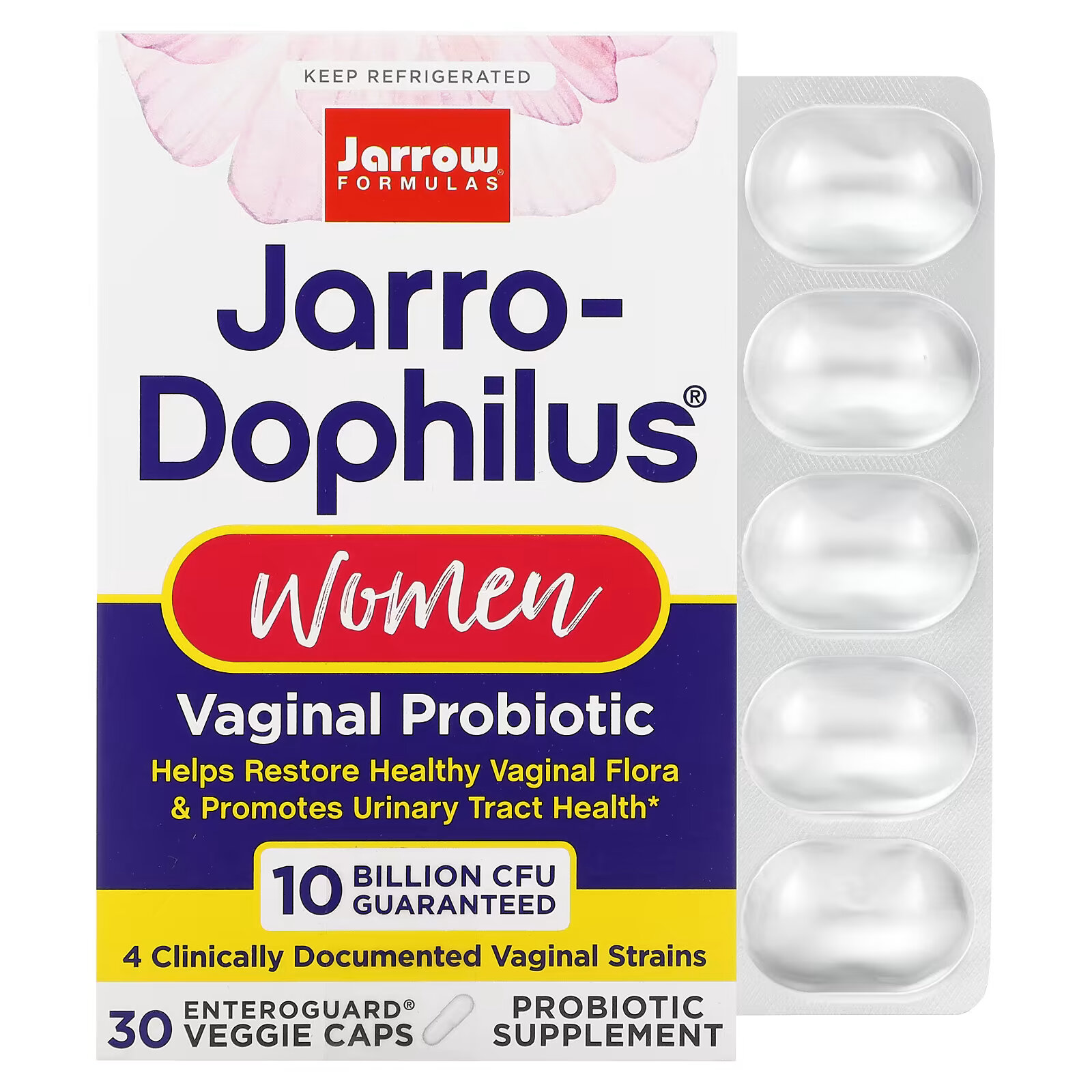 

Jarrow Formulas, Jarro-Dophilus, вагинальный пробиотик, для женщин, 10 млрд КОЕ, 30 растительных капсул Enteroguard