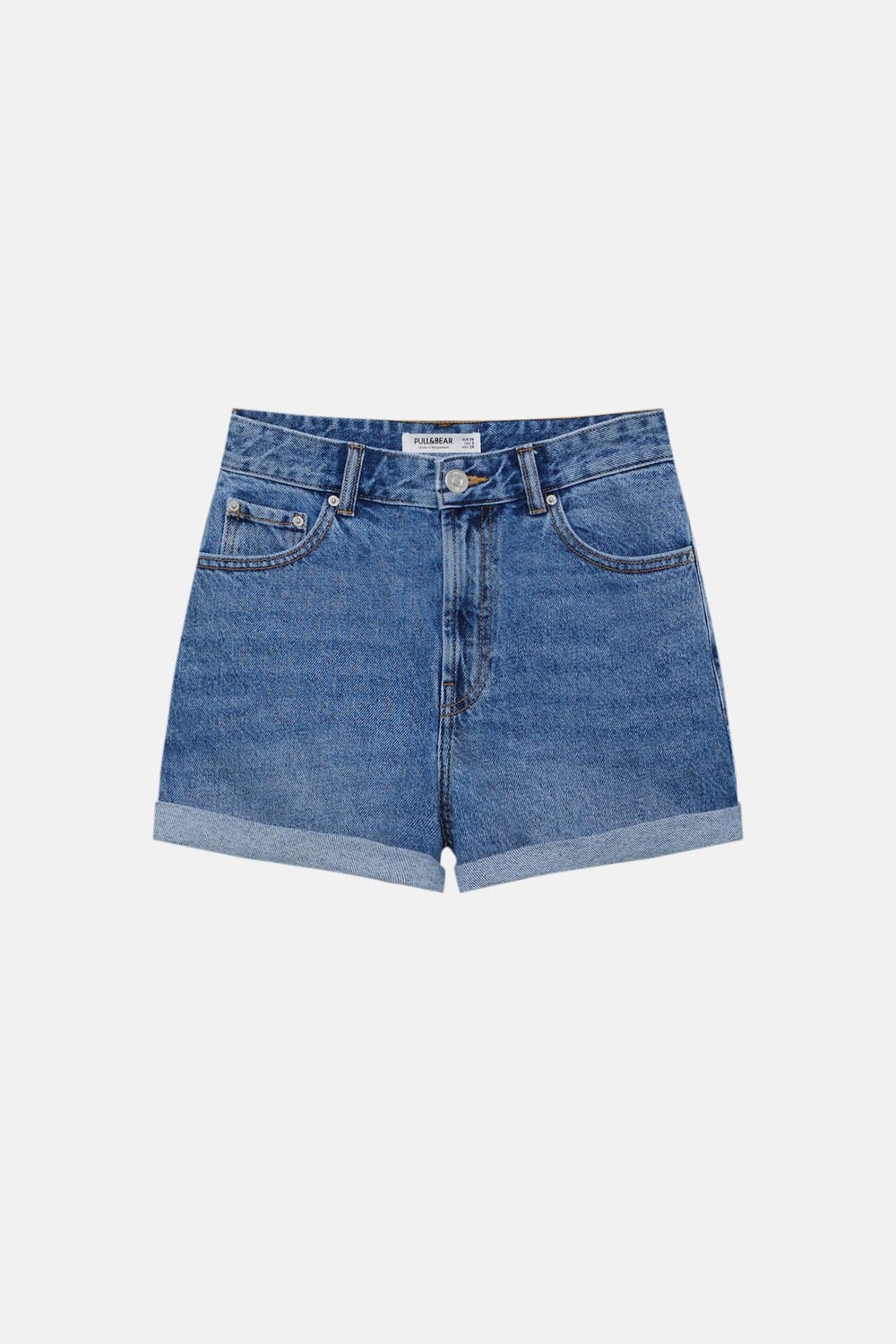 

Шорты Pull&Bear High Waist Denim, синий