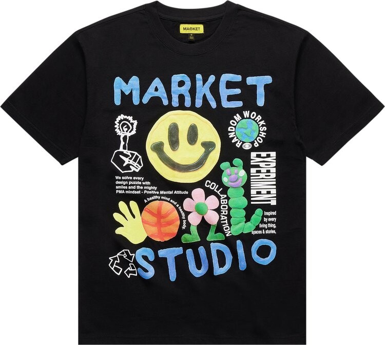 

Футболка Market Smiley Collage Tee 'Black', черный