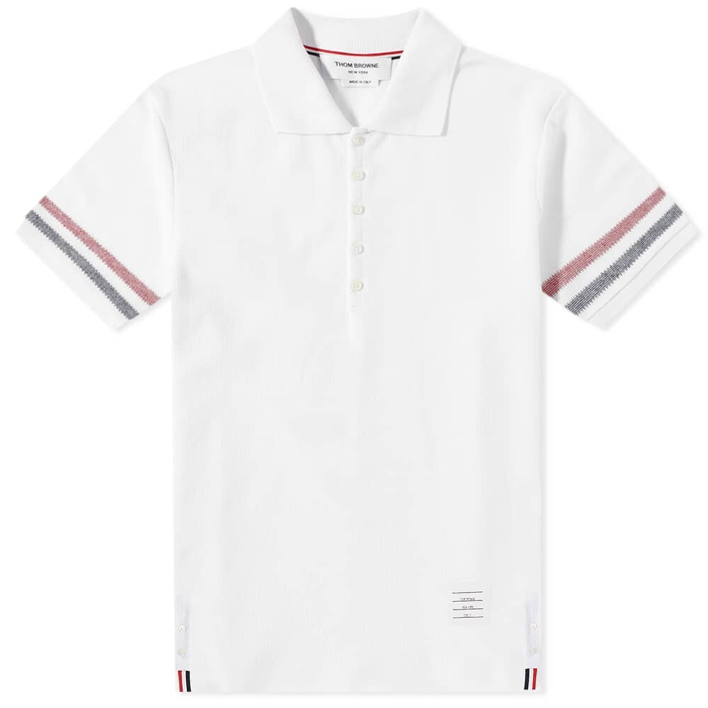 

Футболка Thom Browne Textured Cotton Polo Shirt, Белый