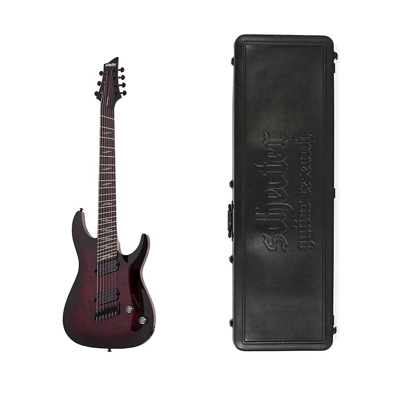 

Многомасштабная 7-струнная электрогитара Schecter Omen Elite-7 в цвете Black Cherry Burst с жестким футляром Schecter для переноски Schecter Omen Elite-7 MS Electric Guitar Black Cherry Burst with Schecter Case
