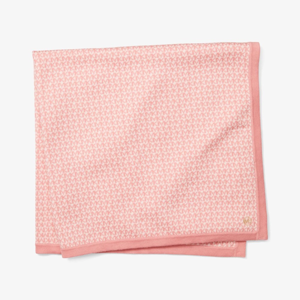 Хлопковое детское одеяло Michael Kors Kids Logo, светло-розовый