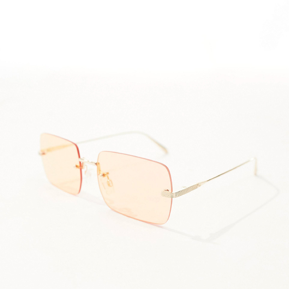 Солнцезащитные очки Quay TTYL Rimless Rectangle, золотистый солнцезащитные очки прямоугольные спортивные