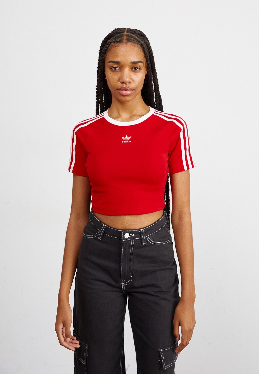 

Футболка с принтом Baby Tee adidas Originals, цвет better scarlet