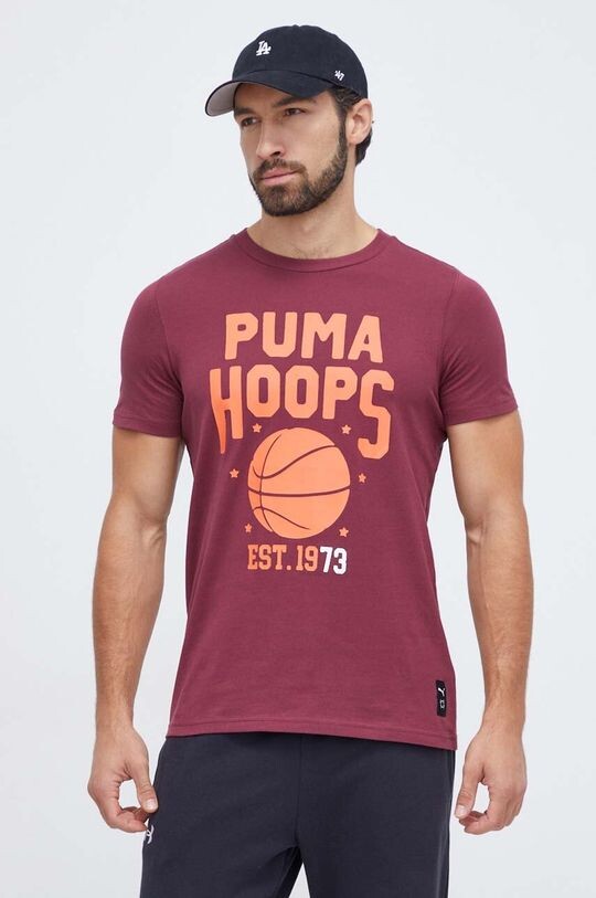 

Хлопковая футболка Puma, бордовый, Красный