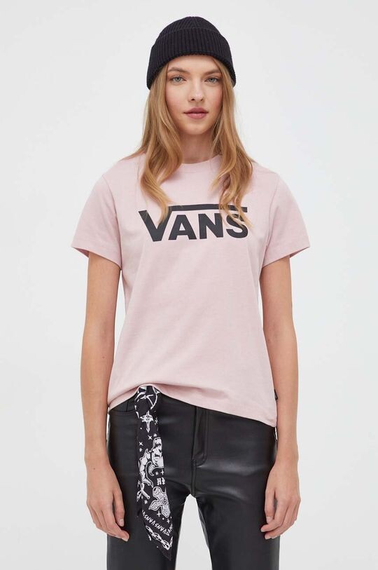 

Хлопковая футболка Vans, розовый