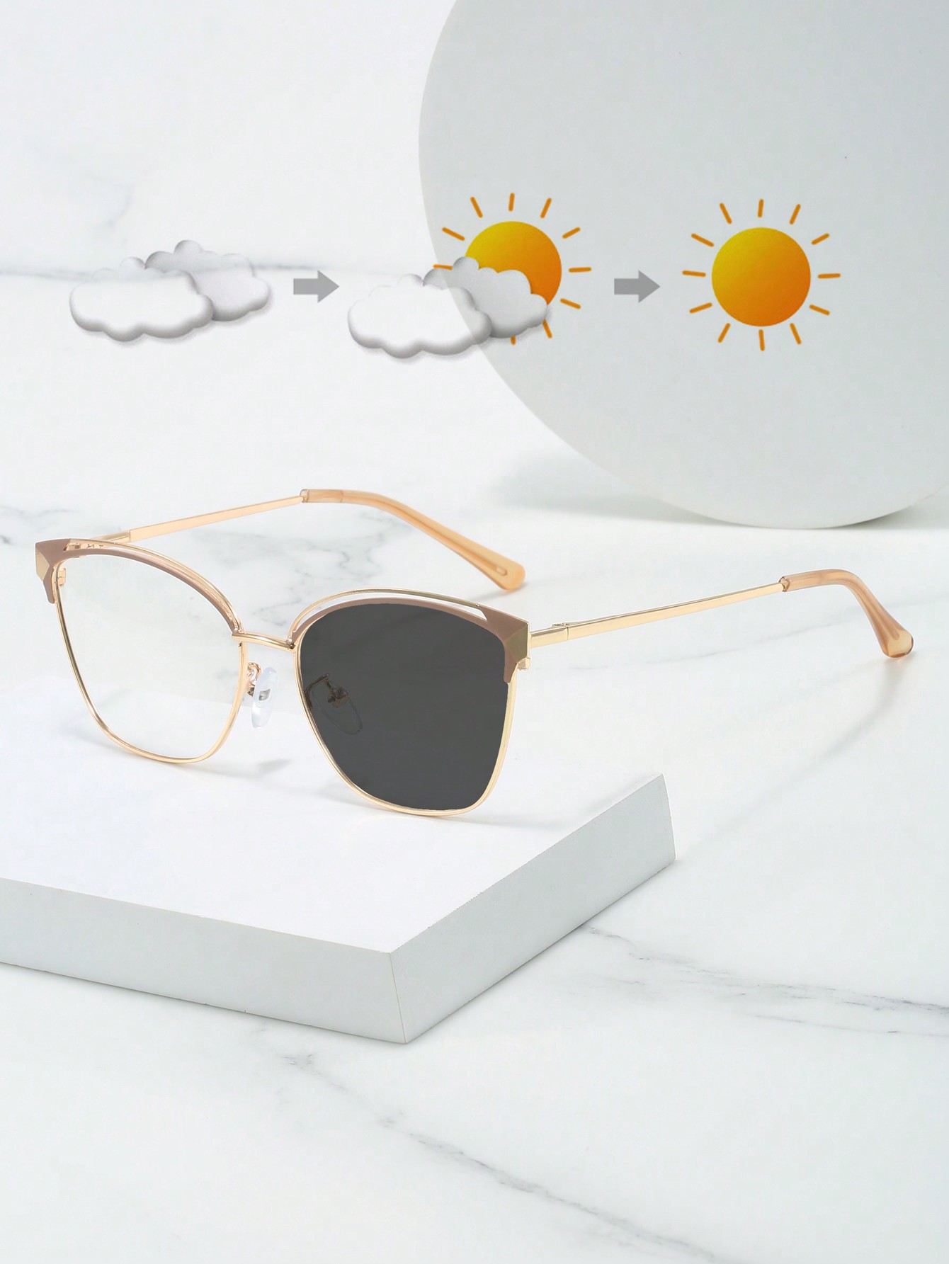 1 шт. новые стильные металлические фотохромные очки с защитой от синего света цена и фото
