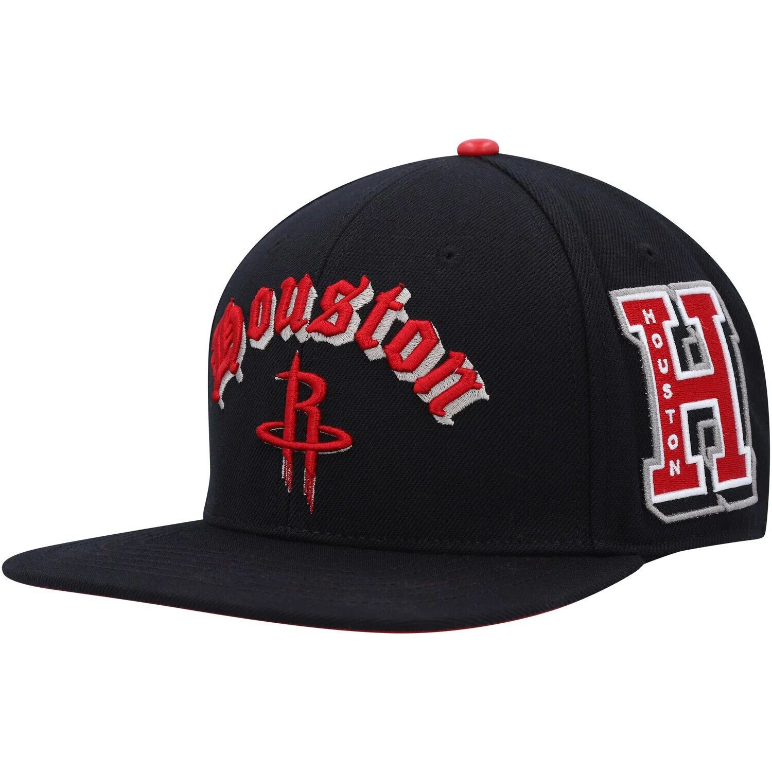 

Мужская профессиональная стандартная черная кепка Houston Rockets Old English Snapback
