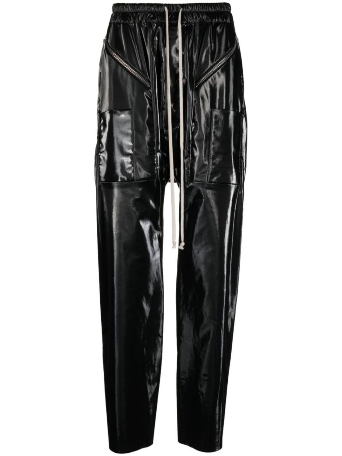 

Rick Owens DRKSHDW глянцевые брюки с низким шаговым швом, черный