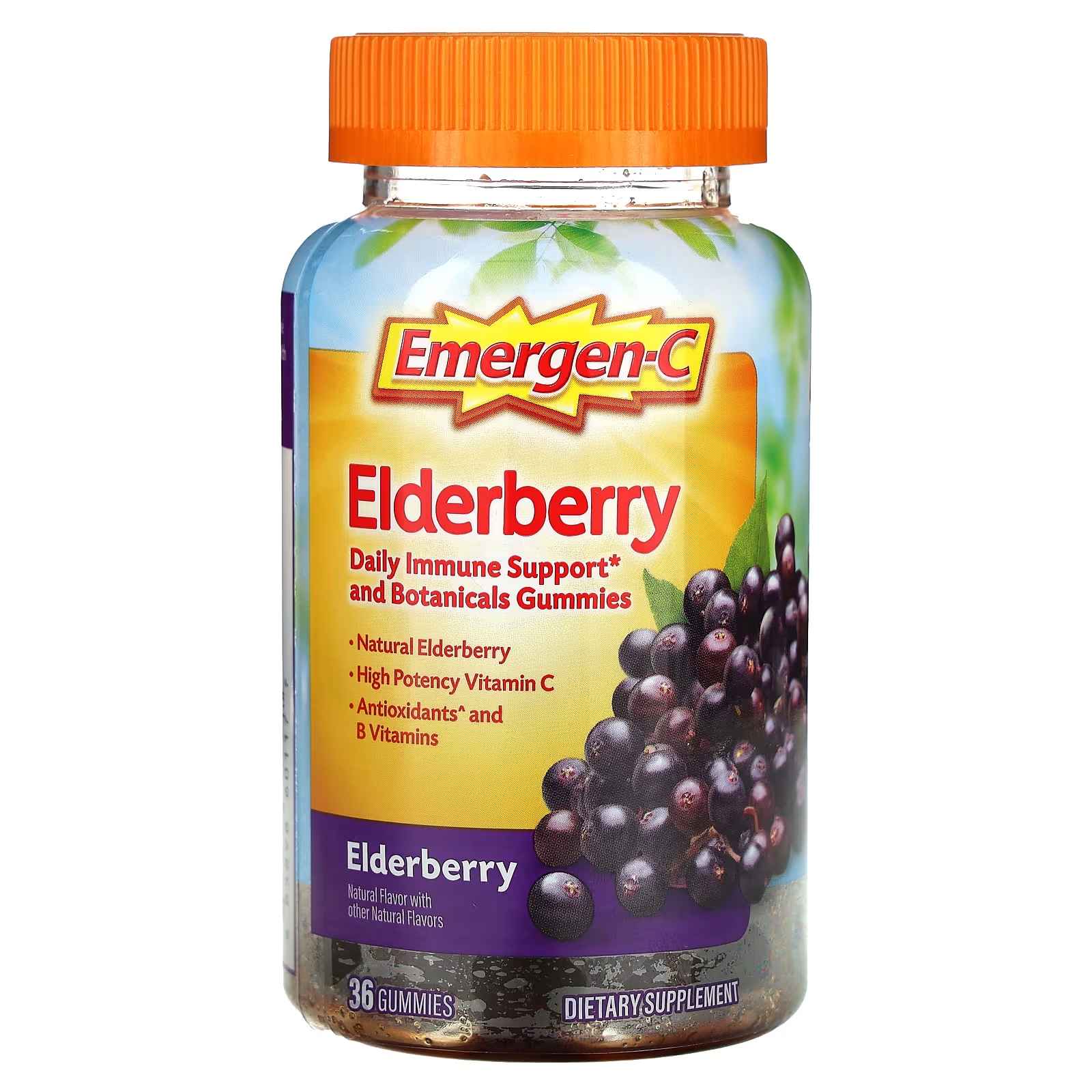 Пищевая добавка Emergen-C с бузиной, 36 жевательных конфет emergen c ашваганда смесь ягод 36 жевательных таблеток