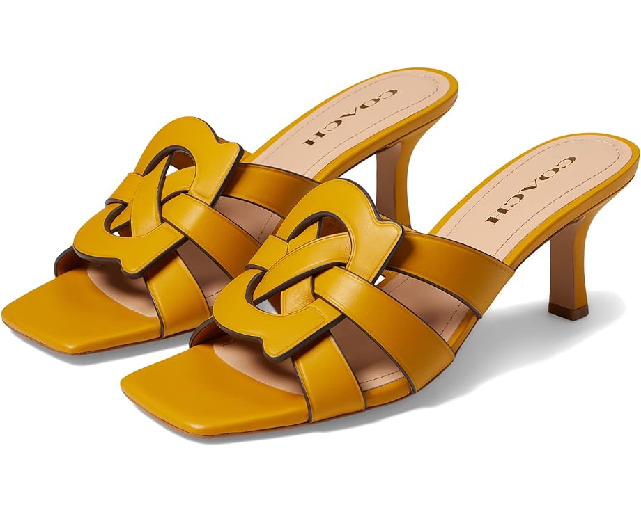 Туфли COACH Tillie Leather Sandal, цвет Yellow Gold цена и фото