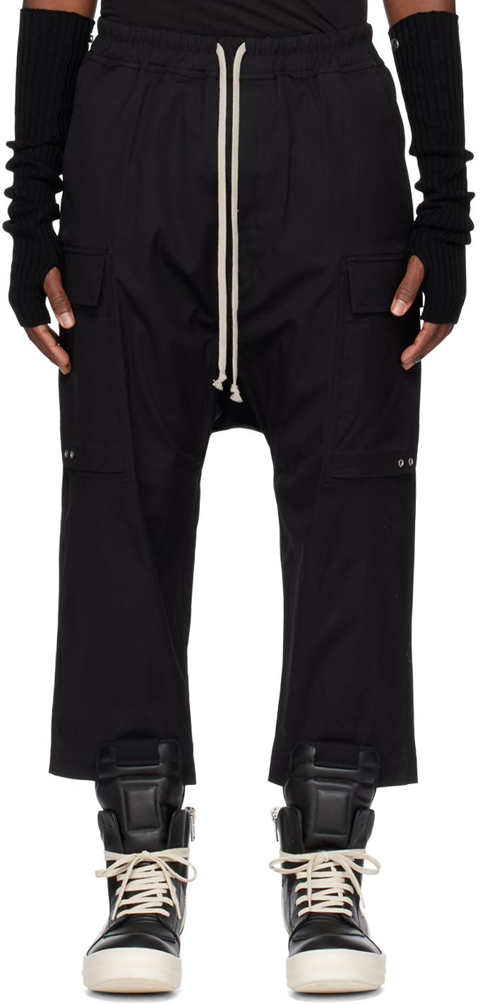 Черные укороченные брюки карго Rick Owens