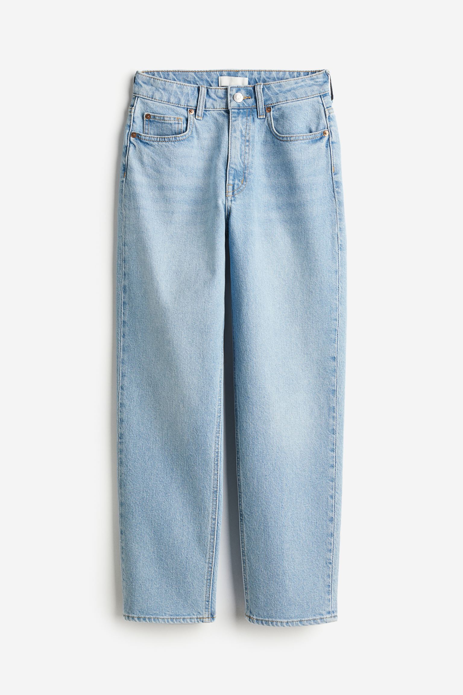 Джинсы H&M Slim Straight High Ankle, голубой классические белые прямые джинсы из эластичного денима joe browns белый
