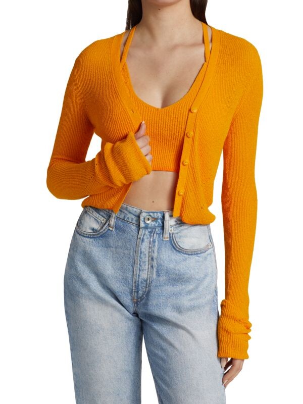 

Кардиган Эластичный Rag & Bone Soleil в рубчик, оранжевый