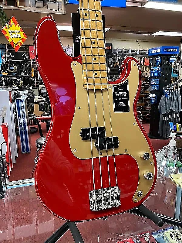цена Fender Vintera '50s Precision Bass, кленовый гриф, красный дакота Vintera '50s Precision Bass, Maple Fingerboard, Dakota Red