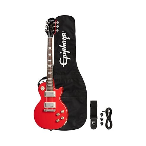 

Epiphone Power Players Les Paul в цвете Lava Red с чехлом, кабелем и медиаторами Power Players Les Paul in Lava Red w/Gig Bag, Cable, & Picks