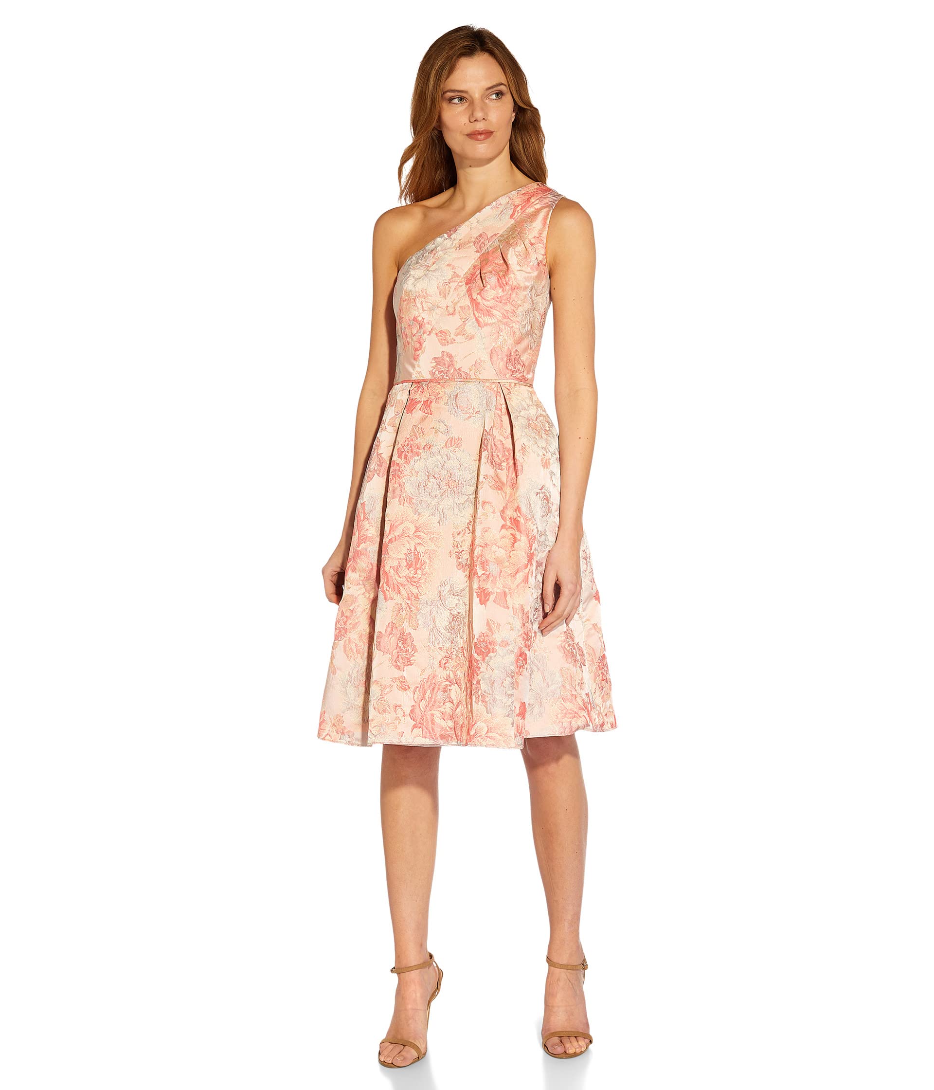 Adrianna Papell Floral Jacquard Fit and Flare Dress