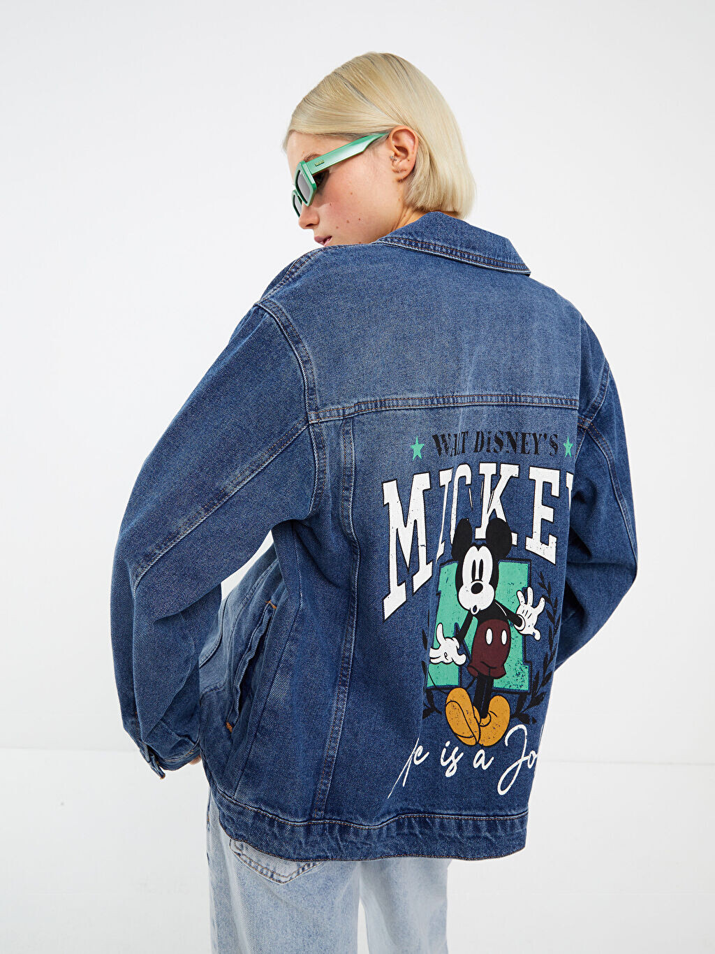 

Женская джинсовая куртка с прямым воротником и длинными рукавами LCW Jeans, Синий
