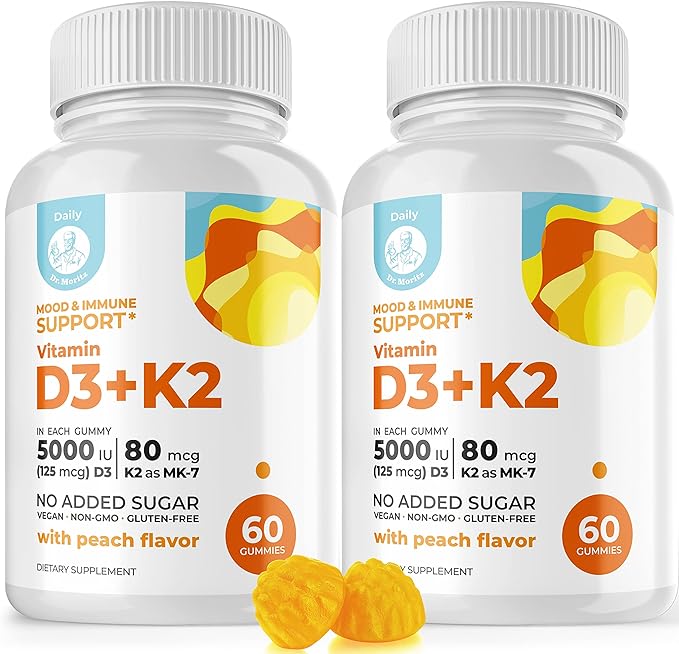 DR. MORITZ витамин D3 K2 жевательные таблетки 5000 МЕ, 120 штук nordic naturals жевательные конфеты с витаминами d3 и k2 гранат 60 жевательных конфет