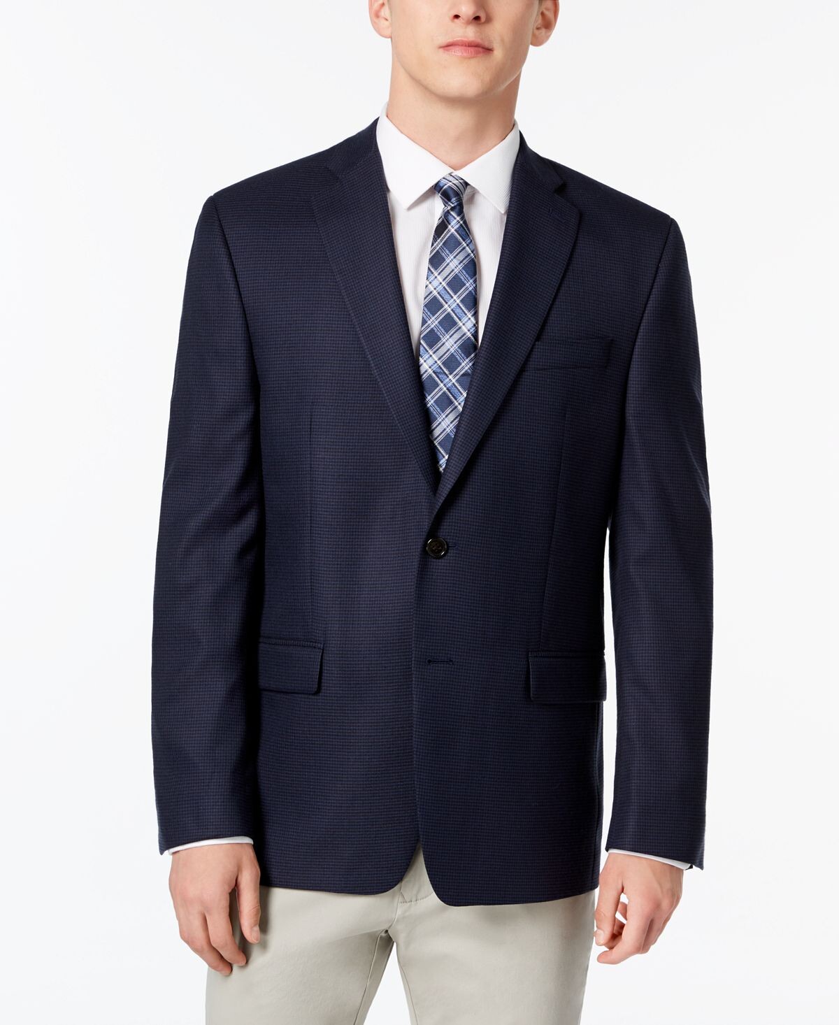 

Мужской темно-синий блейзер в мини-клетку ultraflex stretch classic-fit Lauren Ralph Lauren, синий