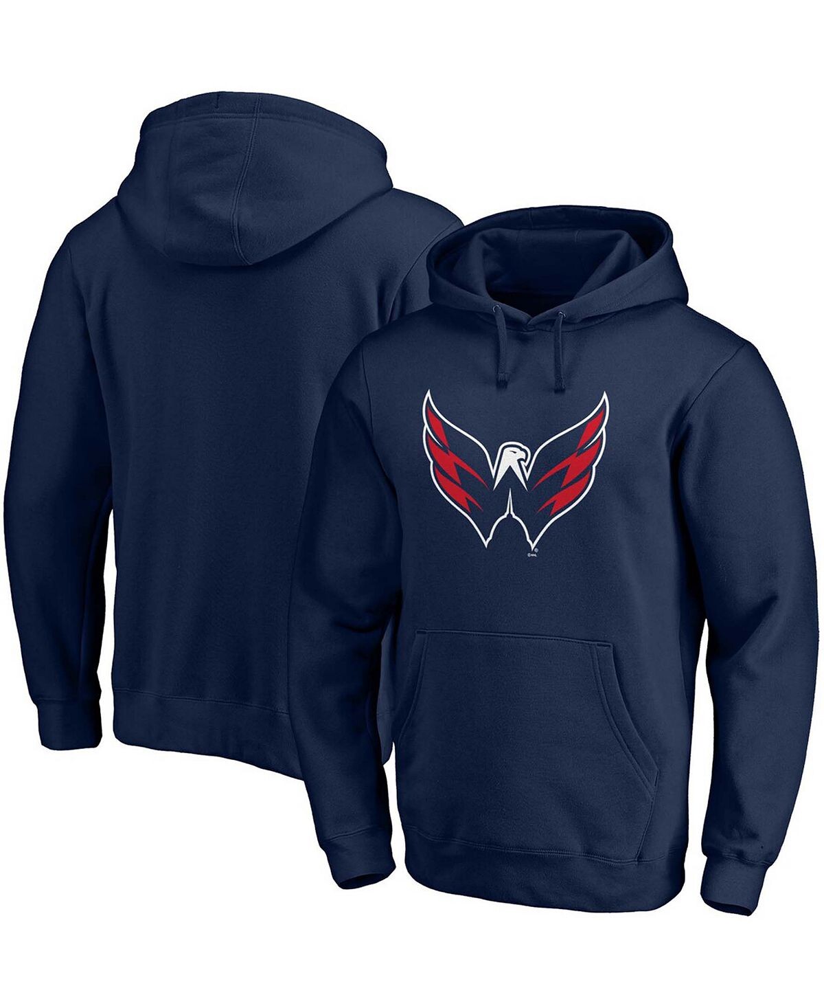 

Мужская толстовка с капюшоном с логотипом washington capitals primary темно-синего цвета Fanatics, синий