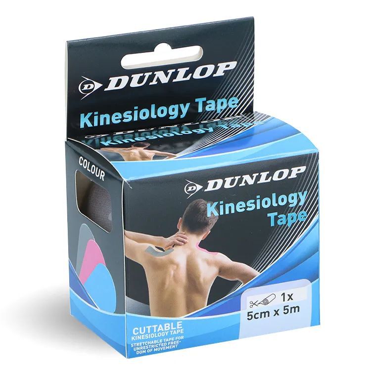 цена Dunlop Kinesiology tape 5mx5cm кинезиологический тейп серый, 1 шт.