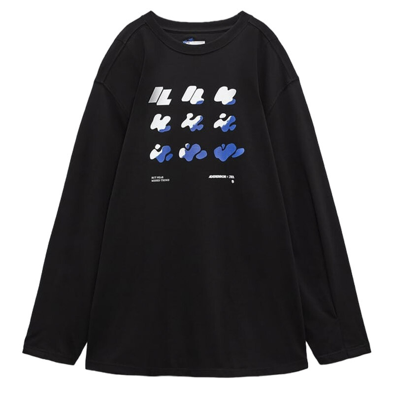 Футболка Zara Adererror Graphic, черный