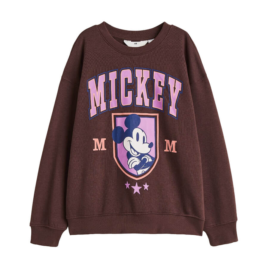 

Свитшот H&M Mickey Mouse Oversized, темно-коричневый