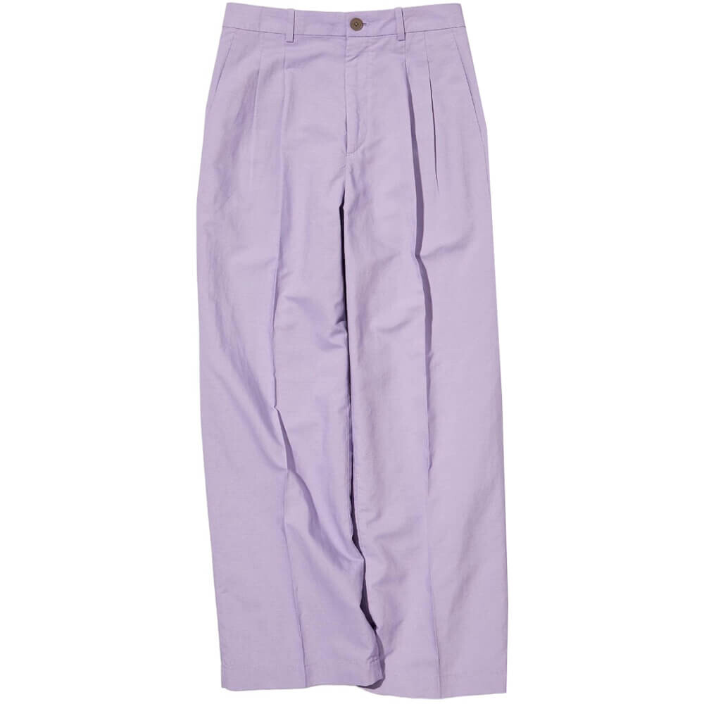 

Брюки Uniqlo Linen Blend Tuck Wide (long length 74cm), фиолетовый
