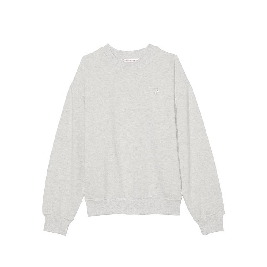 Свитшот Victoria's Secret Cotton Fleece Oversized, светло-серый футболка uniqlo cotton oversized светло серый