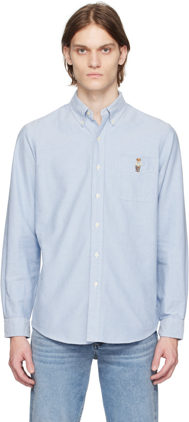 

Синяя классическая рубашка-поло Bear Polo Ralph Lauren