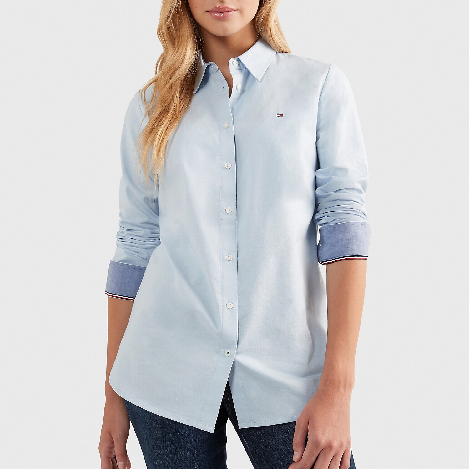 

Рубашка Tommy Hilfiger Regular Fit Solid Oxford, голубой