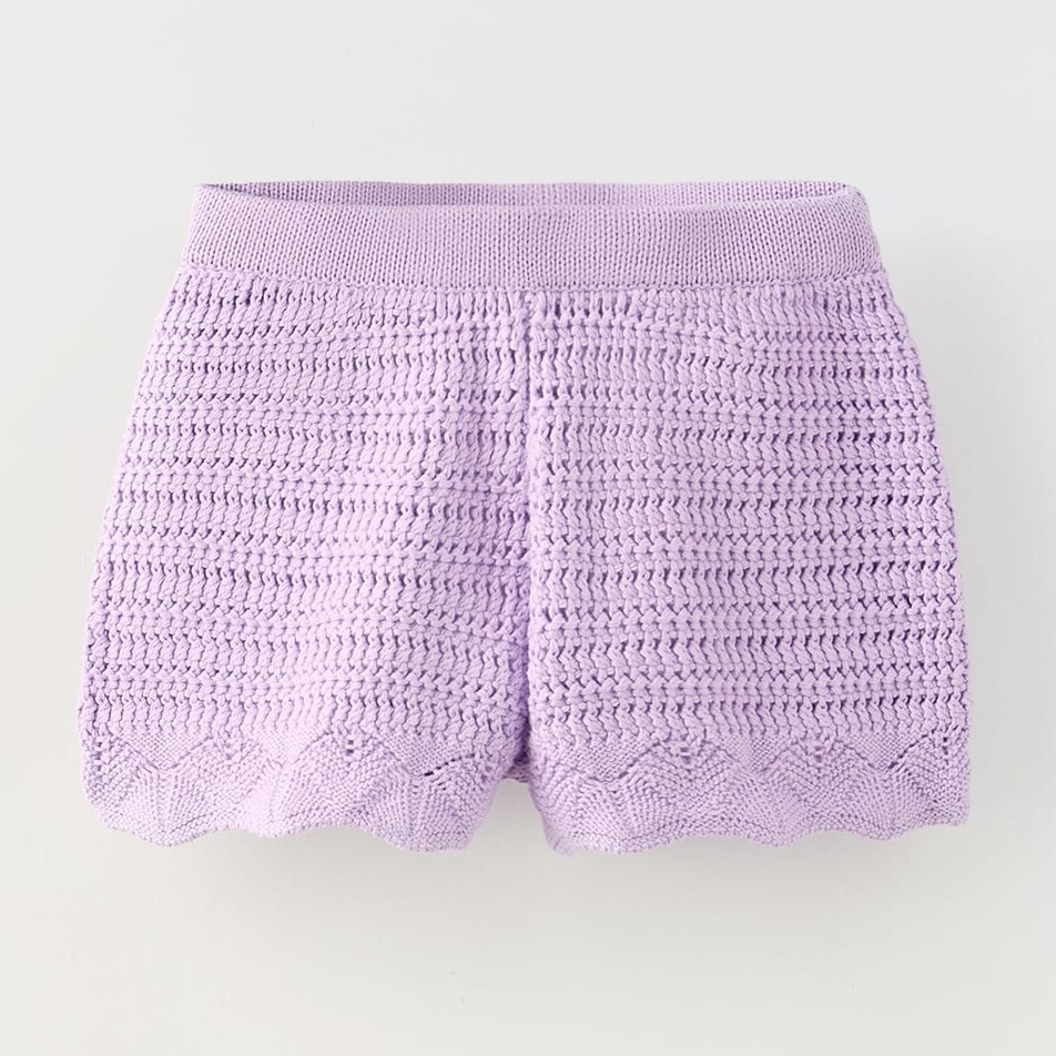 

Шорты бермуды Zara Knit, сиреневый