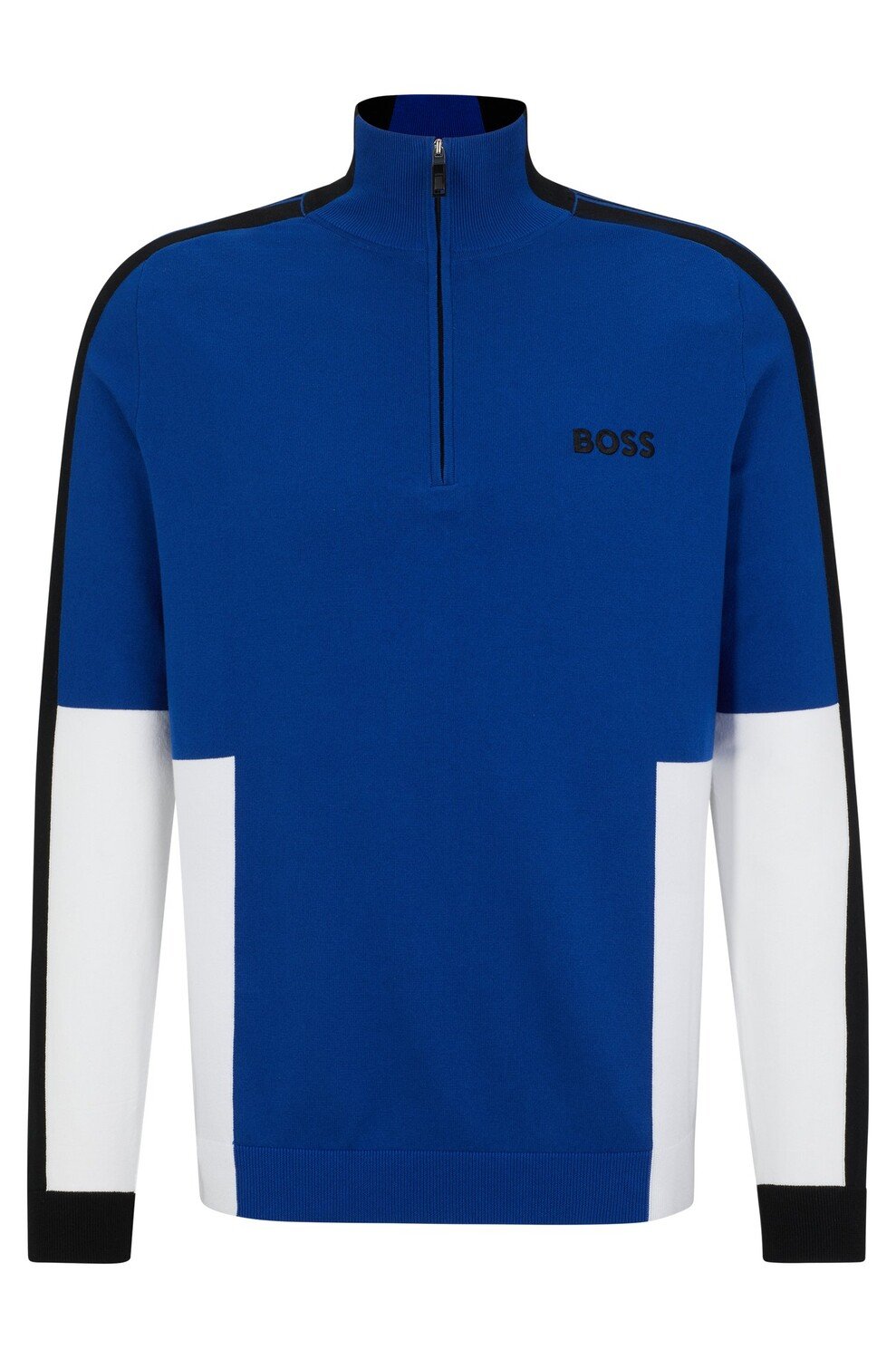 

Свитер Hugo Boss Zip-neck With Color-blocking, голубой, Синий