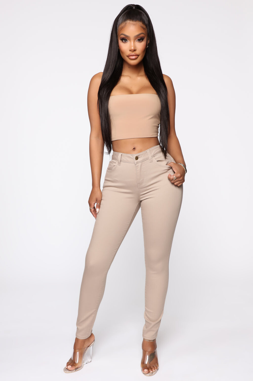 

Брюки скинни Fashion Nova 90168, хаки