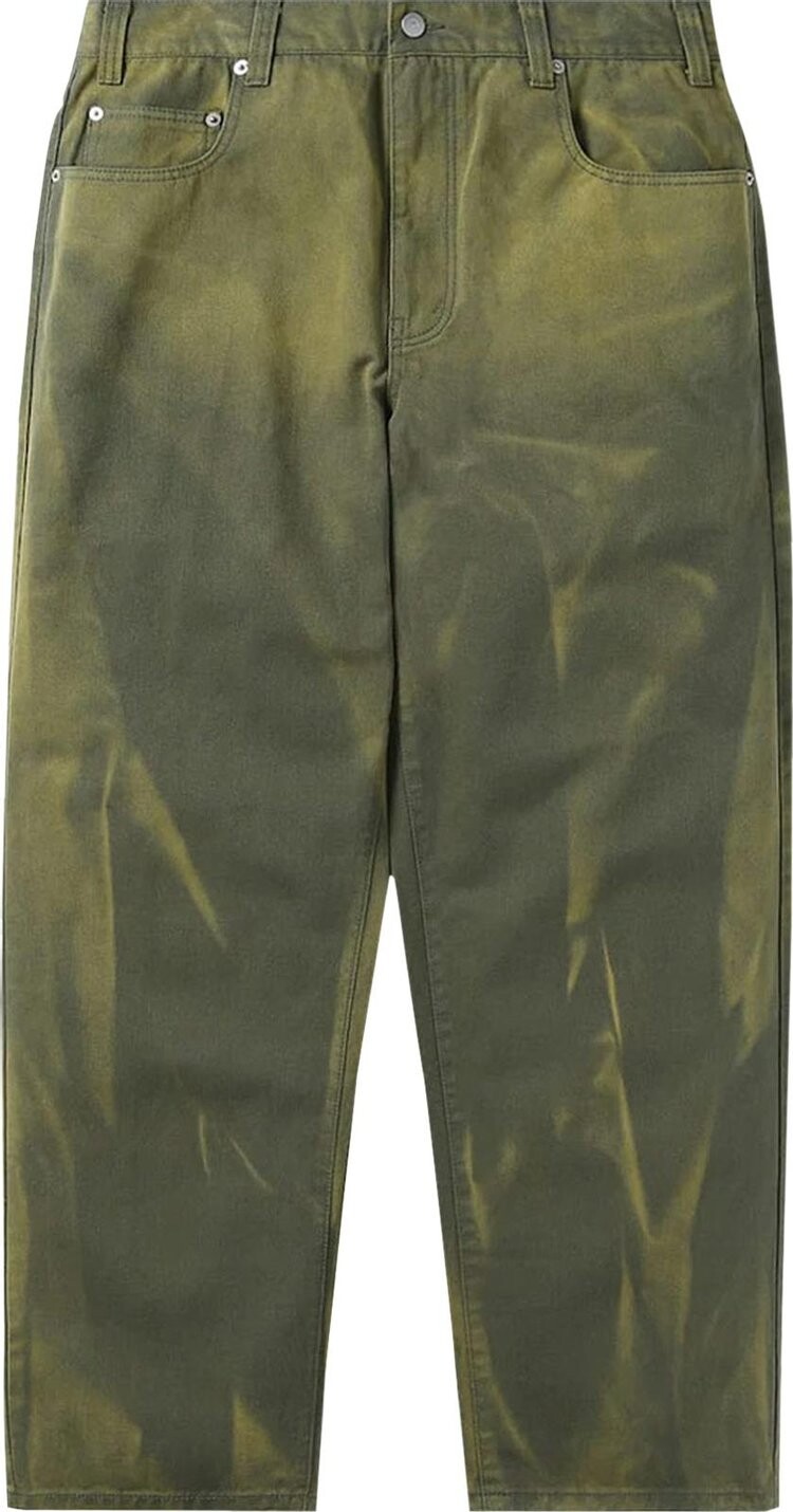 

Брюки thisisneverthat Faded Denim Pant 'Olive', зеленый