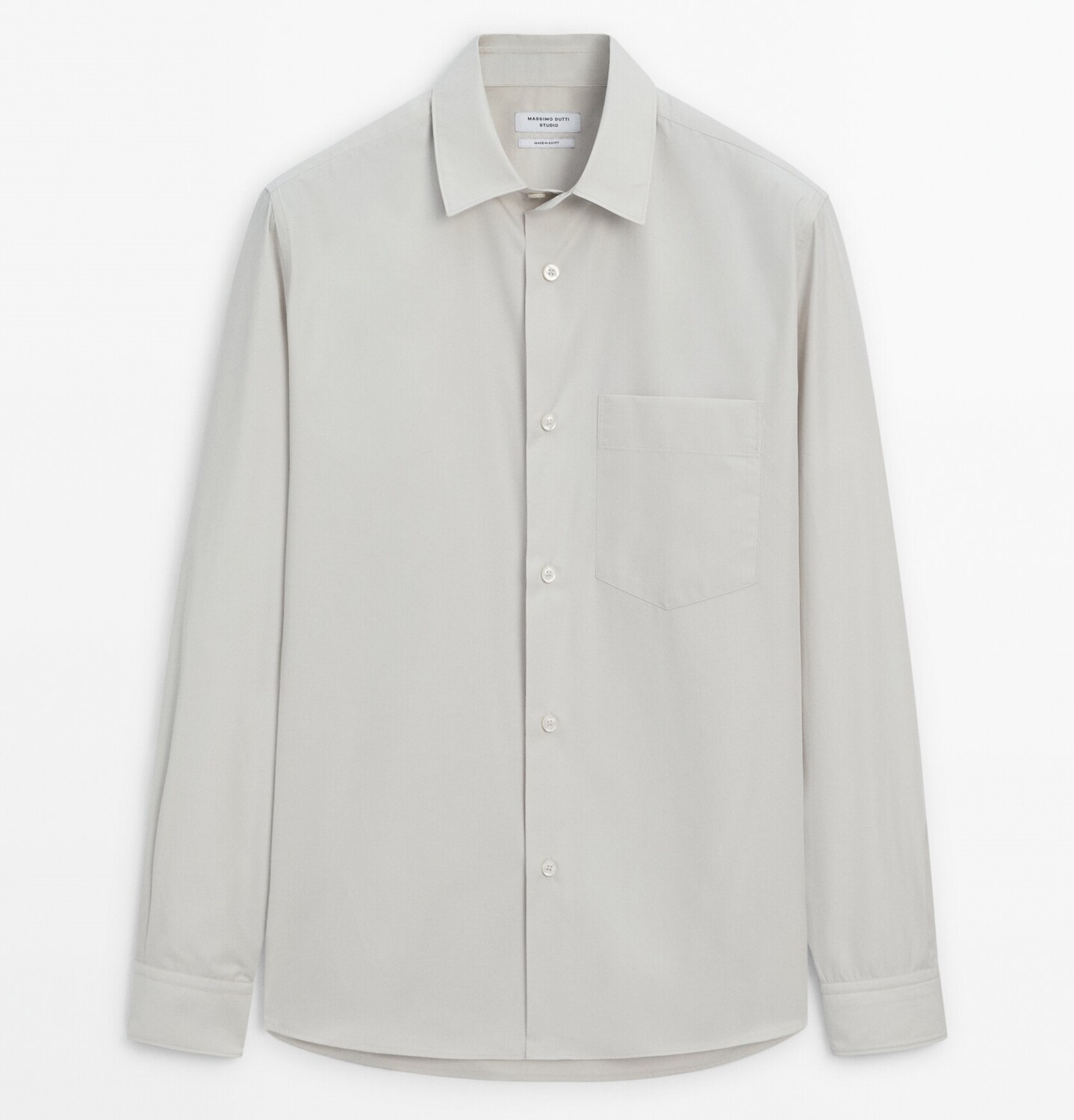 

Рубашка Massimo Dutti Wide-fit Cotton, светло-серый