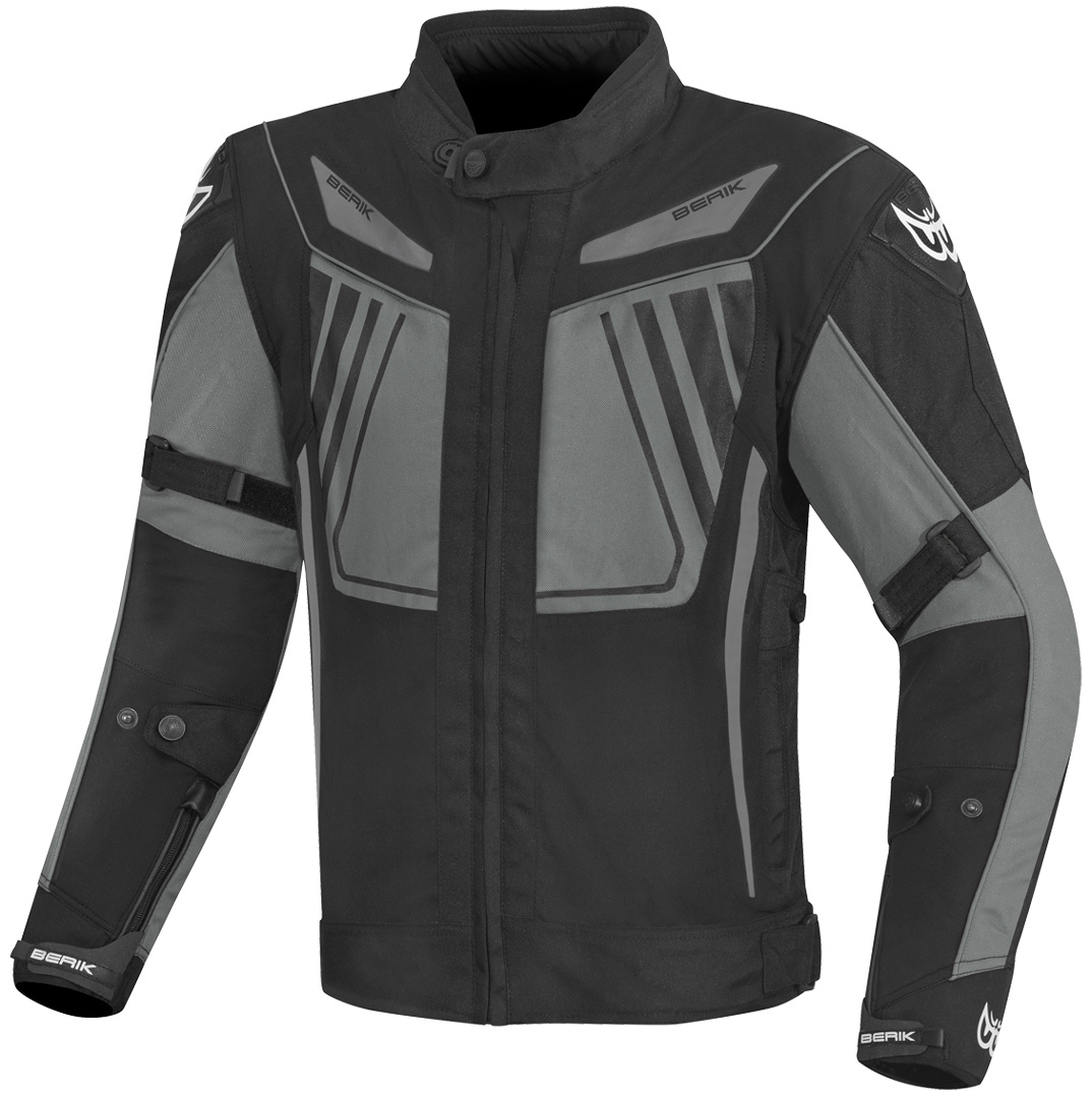 Мотоциклетная текстильная куртка Berik Nardo Evo водонепроницаемая, черный/темно-серый мотоциклетная текстильная куртка torino ii büse черный темно серый