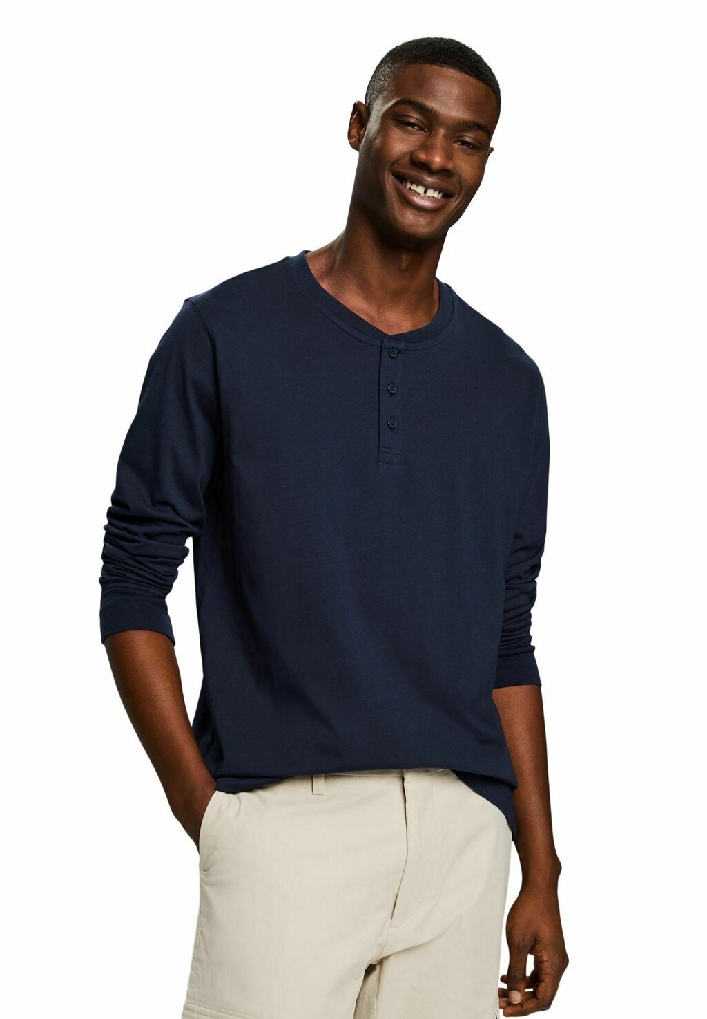 

Рубашка с длинным рукавом IM HENLEY-STIL Esprit, цвет navy