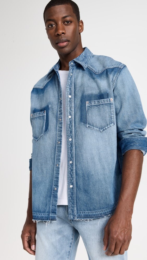 

Рубашка MOUSSY VINTAGE Mvm Cut-Off Denim, синий