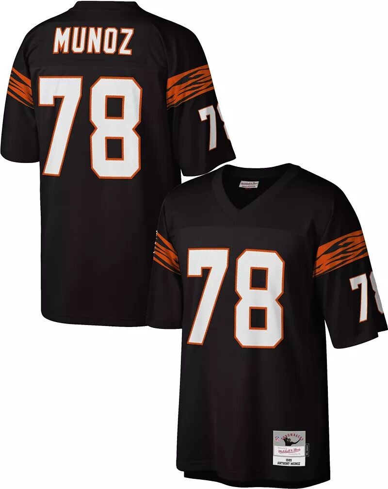 

Мужская черная футболка Mitchell & Ness Cincinnati Bengals Anthony Munoz № 78 1989 года